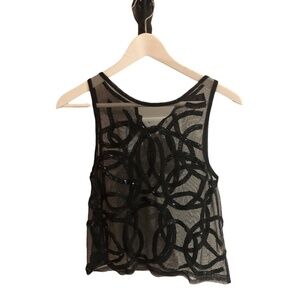 NWOT  Black Sequence Top Small